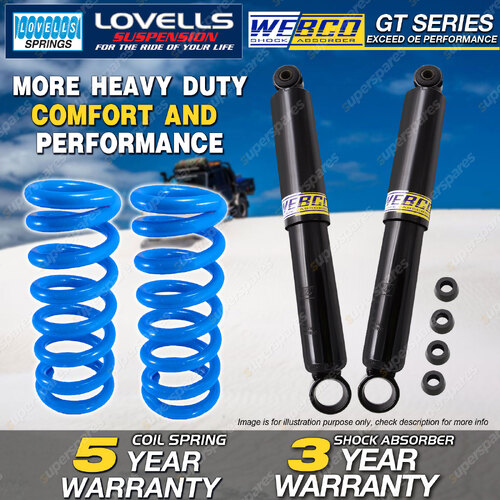 Rear Webco Shock Absorbers Raised Springs for HOLDEN Jackaroo UBS25 SWB LWB Wgn