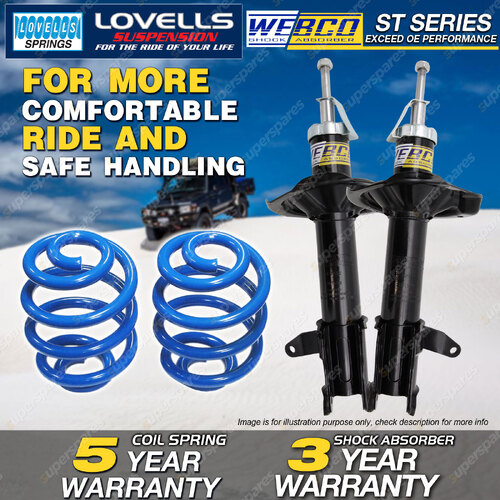 Rear Webco Shock Absorbers Lovells Sport Low Springs for FORD LASER METEOR KN KQ