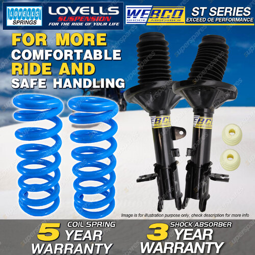 Rear Webco Shock Absorbers Lovells STD Springs for HYUNDAI Lantra J2 Sedan 95-99