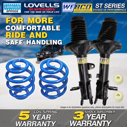Rear Webco Shock Absorbers Lovells Sport Low Springs for HYUNDAI Lantra J2 Wagon
