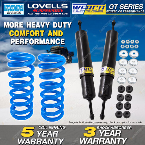 Front Webco Shock Absorbers Lovells Raised Springs for TOYOTA Landcruiser 80 105