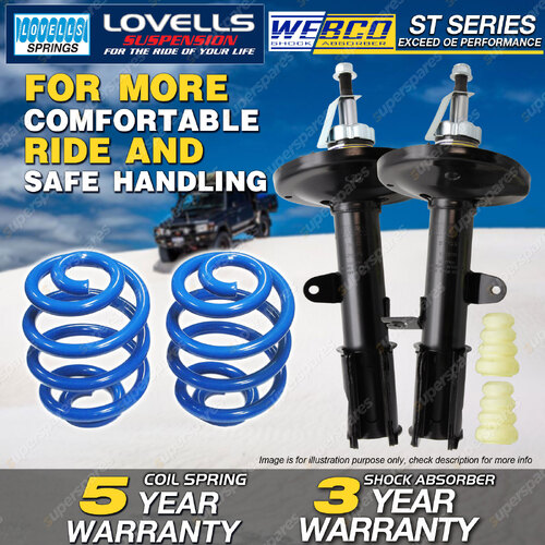 Rear Webco Shock Absorbers Lovells Super Low Springs for TOYOTA Corolla AE112