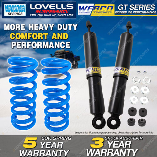 Rear Webco Shock Absorbers Lovells Raised Springs for TOYOTA Prado 120 150 LWB