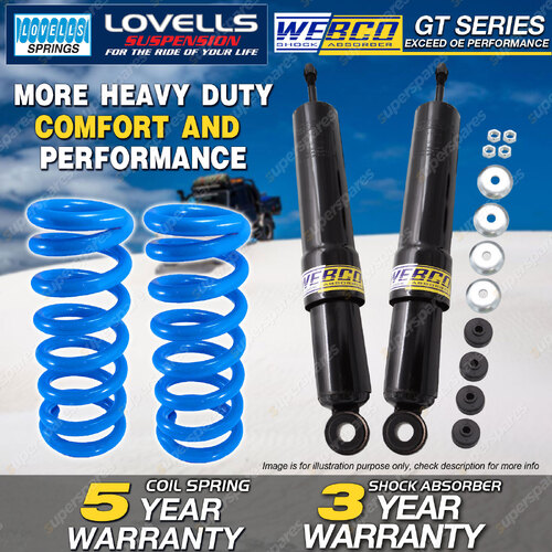Rear Webco Shock Absorbers Lovells Raised Spring for TOYOTA Landcruiser 80 HZJ80