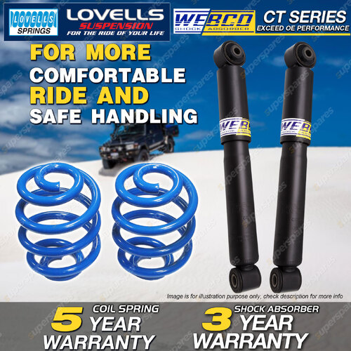 Rear Webco Shock Absorbers Sport Low Springs for HOLDEN ASTRA TS 2.2 Convert