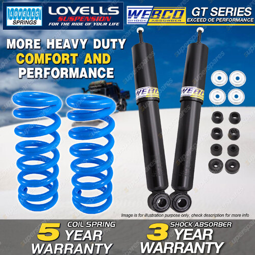 Rear Webco Shock Absorbers Lovells Raised Springs for HYUNDAI TERRACAN 4WD HP