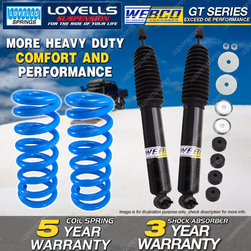 Front Webco Shock Absorbers Lovells HD Raised Springs for JEEP GRAND CHEROKEE WJ