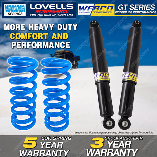 Rear Webco Shock Absorbers Lovells Raised Springs for JEEP GRAND CHEROKEE 05-on