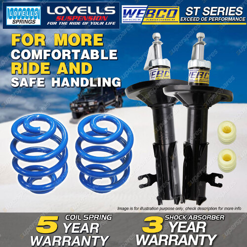 Front Webco Shock Absorbers Lovells Sport Low Springs for MAZDA 323 BA11P Astina