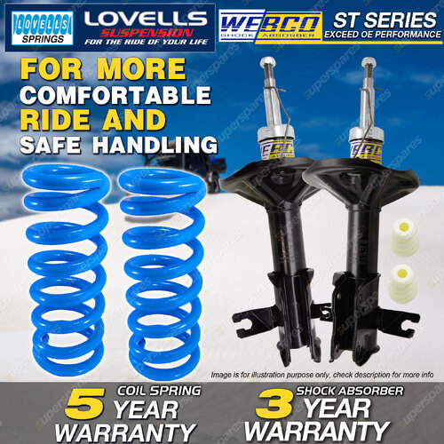 Front Webco Shock Absorbers Lovells Raised Spring for MITSUBISHI LANCER CE 96-02