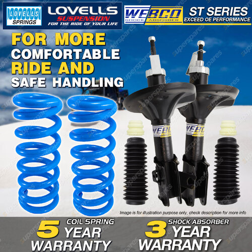 Front Webco Shock Absorbers Lovells Raised Springs for MITSUBISHI MAGNA TE TF