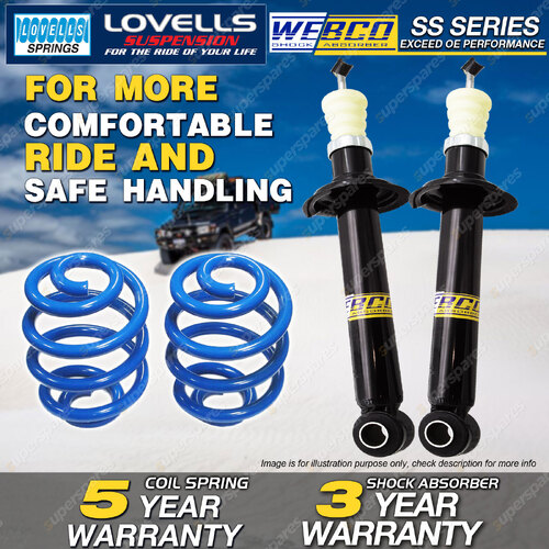 Rear Webco Shock Absorbers Lovells Super Low Springs for MITSUBISHI MAGNA TE TF