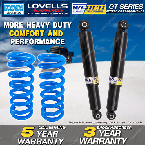 Rear Webco Shock Absorbers Lovells STD Springs for NISSAN PATHFINDER R50 3.3