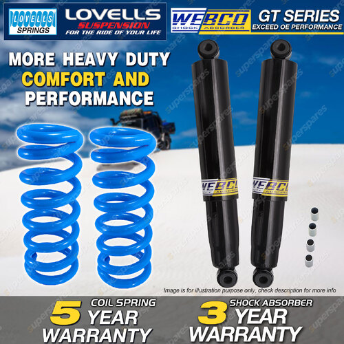 Rear Webco Shock Absorbers Lovells Raised Springs for NISSAN TERRANO II R20