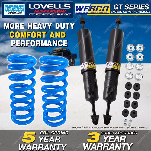 Front Webco Shock Absorbers Lovells Raised Springs for ROVER RANGE ROVER 72-95