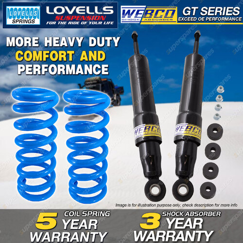 Rear Webco Shock Absorbers Raised Springs for TOYOTA LANDCRUISER UZJ200R VDJ200R