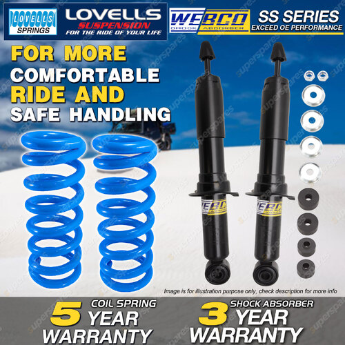 Front Webco Shock Absorbers Lovells HD Raised Springs for TOYOTA PRADO 90 Wagon