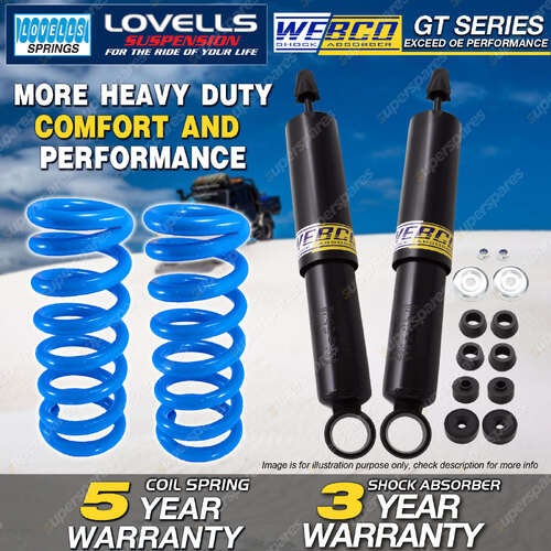 Rear Webco Shock Absorbers Lovells STD Springs for TOYOTA PRADO 90 series