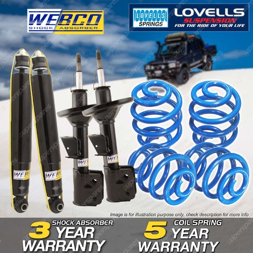Front Rear Shock Absorber Lovells Sport Low Springs for Renault Clio Hatch 01-05