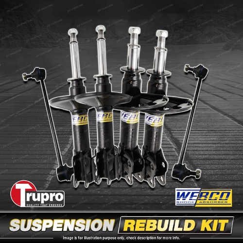 Front + Rear Webco Shock Absorber Sway Bar Link Kit for Holden Viva JF 05-09