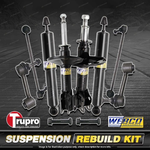 Front+Rear Webco Shock Absorber Sway Bar Link Kit for Volkswagen Golf VI V 04-14