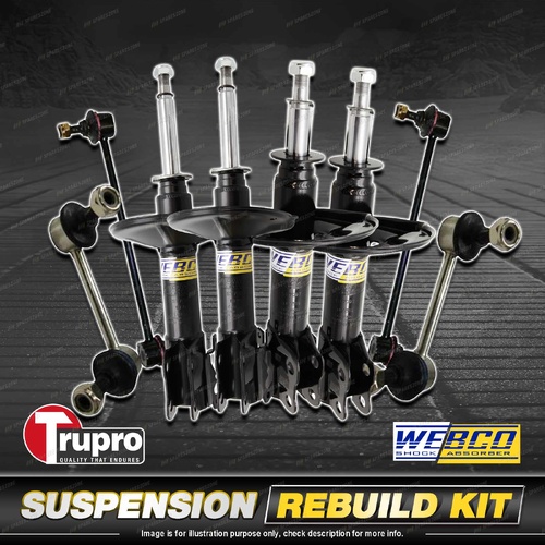 Front + Rear Webco Shock Absorber Sway Bar Link Kit for Daewoo Nubira J100 97-99