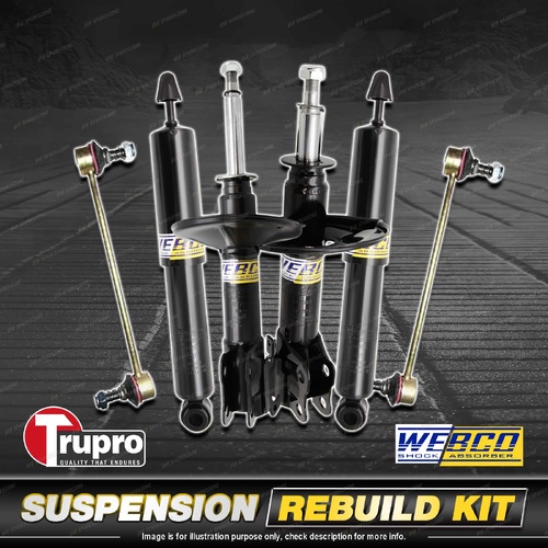 Front Rear Webco Shock Absorber Sway Bar Link Kit for Hyundai Santa Fe SM 01-06
