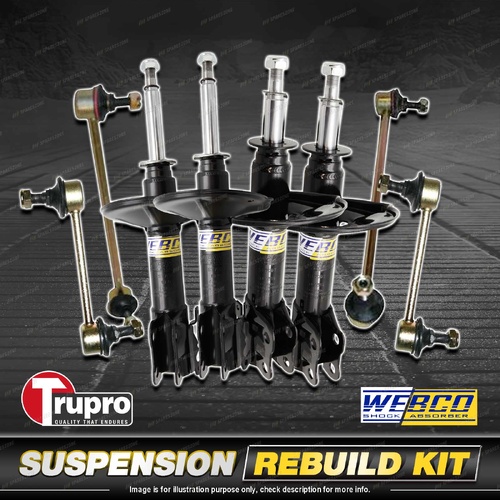 Front + Rear Webco Shock Absorber Sway Bar Link Kit for Hyundai Tiburon GK 03-10