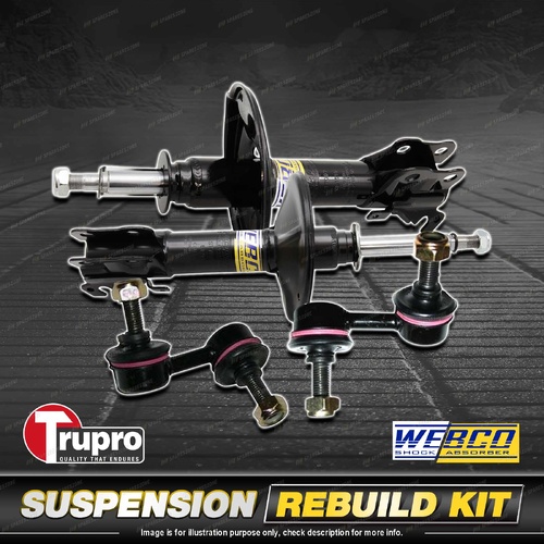 Front Webco Shock Absorber Trupro Sway Bar Link Kit for Honda CR-V RD7 01-06