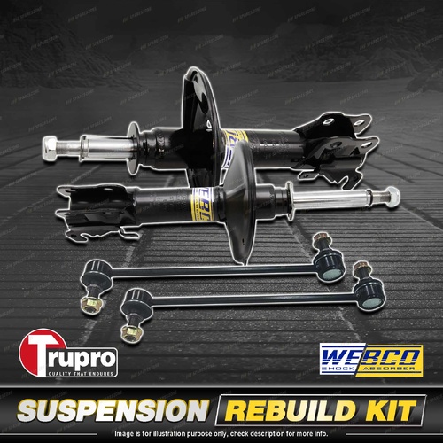 Front Webco Shock Absorber Trupro Sway Bar Link Kit for Hyundai Elantra MD 11-16