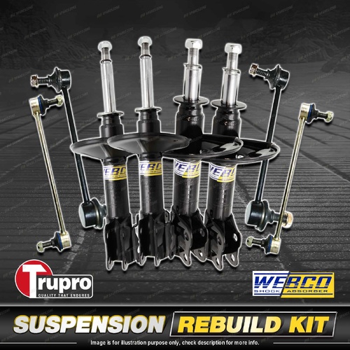 Front+Rear Webco Shock Absorber Trupro Sway Bar Link Kit for Mazda 323 BG 89-94