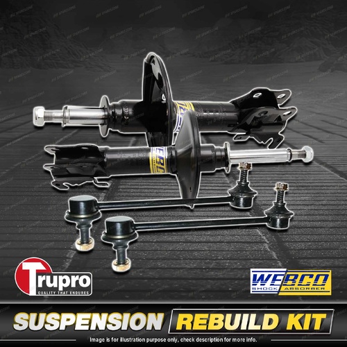 Front Webco Shock Absorber Trupro Sway Bar Link Kit for Mazda 323 BG 1989-1994