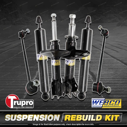 Front + Rear Webco Shock Absorber Sway Bar Link Kit for Hyundai Accent MC 06-10