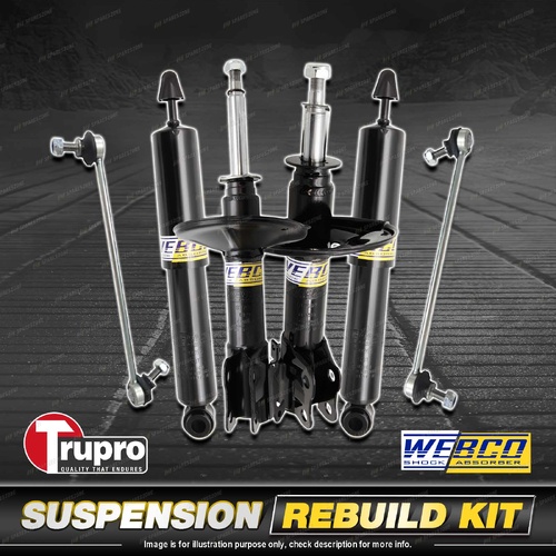 Front + Rear Webco Shocks Sway Bar Link Kit for Ford Fiesta WQ Hatchback 06-08