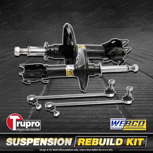 Front Webco Shock Absorber Sway Bar Link Kit for Mazda 2 DY 02-07 Oval Coil