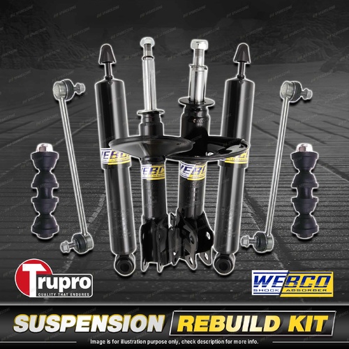 Front + Rear Webco Shock Absorber Sway Bar Link Kit for Ford Focus LS LT 04-09