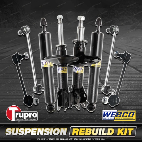 Front+Rear Webco Shock Absorber Trupro Sway Bar Link Kit for Mazda CX-5 KE 12-15