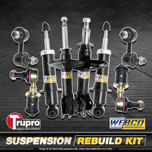 Front+Rear Webco Shock Absorber Sway Bar Link Kit for Mitsubishi Outlander ZE ZF