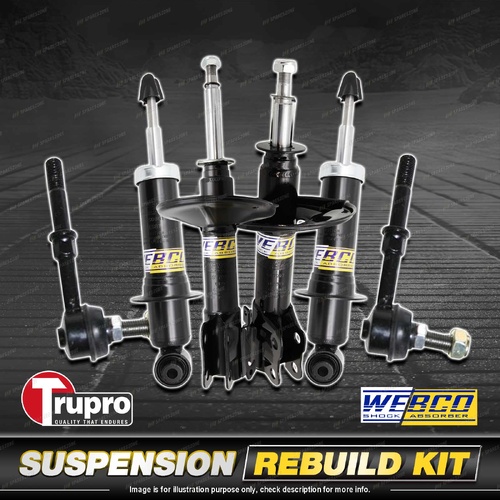 Front + Rear Webco Shock Absorber Trupro Sway Bar Link Kit for Nissan Silvia S14
