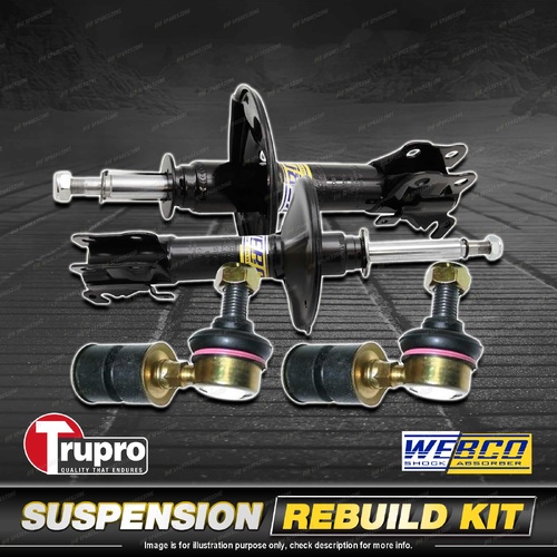Front Webco Shock Absorber Trupro Sway Bar Link Kit for Nissan 200SX S14 94-00