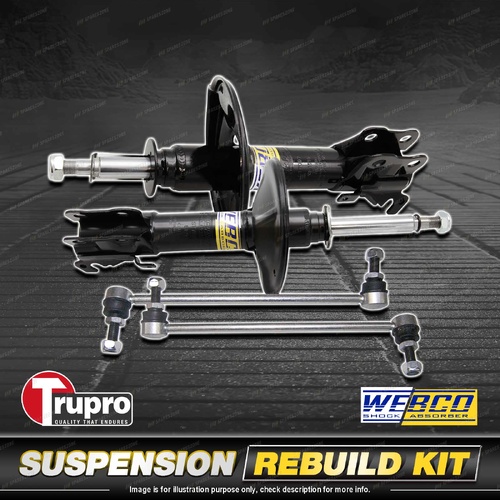 Front Webco Shock Absorber Trupro Sway Bar Link Kit for Nissan Qashqai J11 14-17
