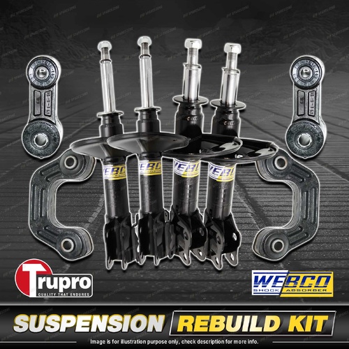 Front + Rear Webco Shock Absorber Trupro Sway Bar Link for Subaru Liberty BD BG