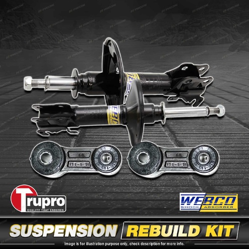 Front Webco Shock Absorber Trupro Sway Bar Link Kit for Subaru Forester SF F5