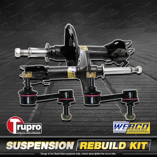 Front Webco Shock Absorber Trupro Sway Bar Link Kit for Subaru Outback BP 03-09