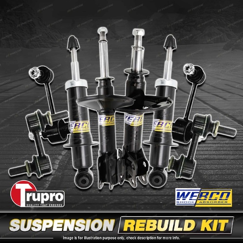 Front + Rear Webco Shock Absorber Trupro Sway Bar Link Kit for Subaru XV GP G33