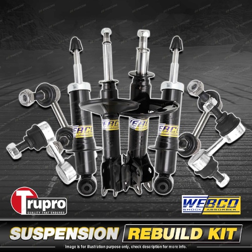 Front + Rear Webco Shock Absorber Sway Bar Link Kit for Subaru Forester SH 08-13