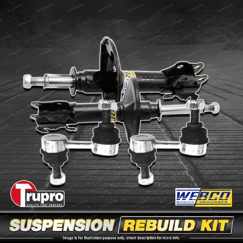Front Webco Shock Absorber Trupro Sway Bar Link Kit for Subaru Forester SH 08-13