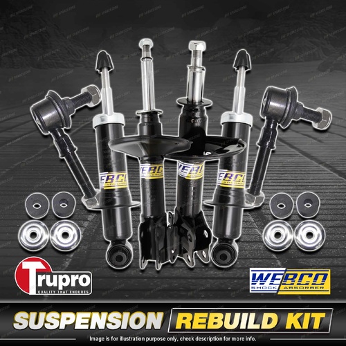 Front + Rear Webco Shock Absorber Sway Bar Link Kit for Suzuki Swift SA310 SA413