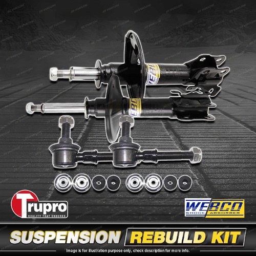 Rear Webco Shock Absorber Trupro Sway Bar Link Kit for Holden Barina MH 91-94