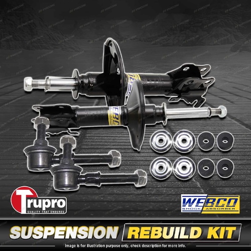 Front Webco Shock Absorber Trupro Sway Bar Link Kit for Holden Barina MH 91-94
